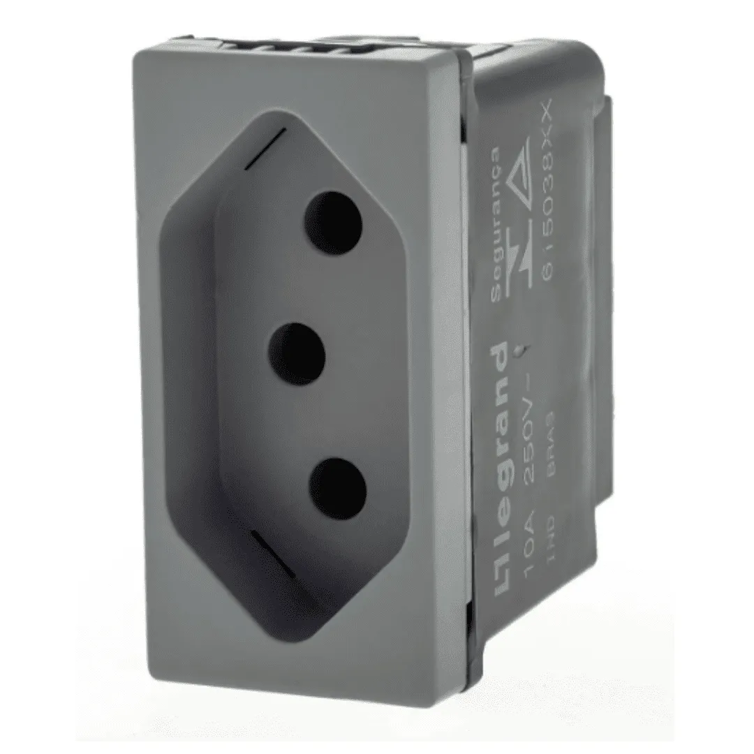 Tomada cinza pial plus+